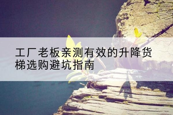 西湖升降货梯怎么选-工厂老板亲测有效的升降货梯选购避坑指南