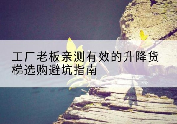西湖升降货梯怎么选-工厂老板亲测有效的升降货梯选购避坑指南